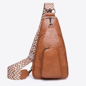 Ochre Vegan Leather Sling Bag NWT - "Take A Trip"